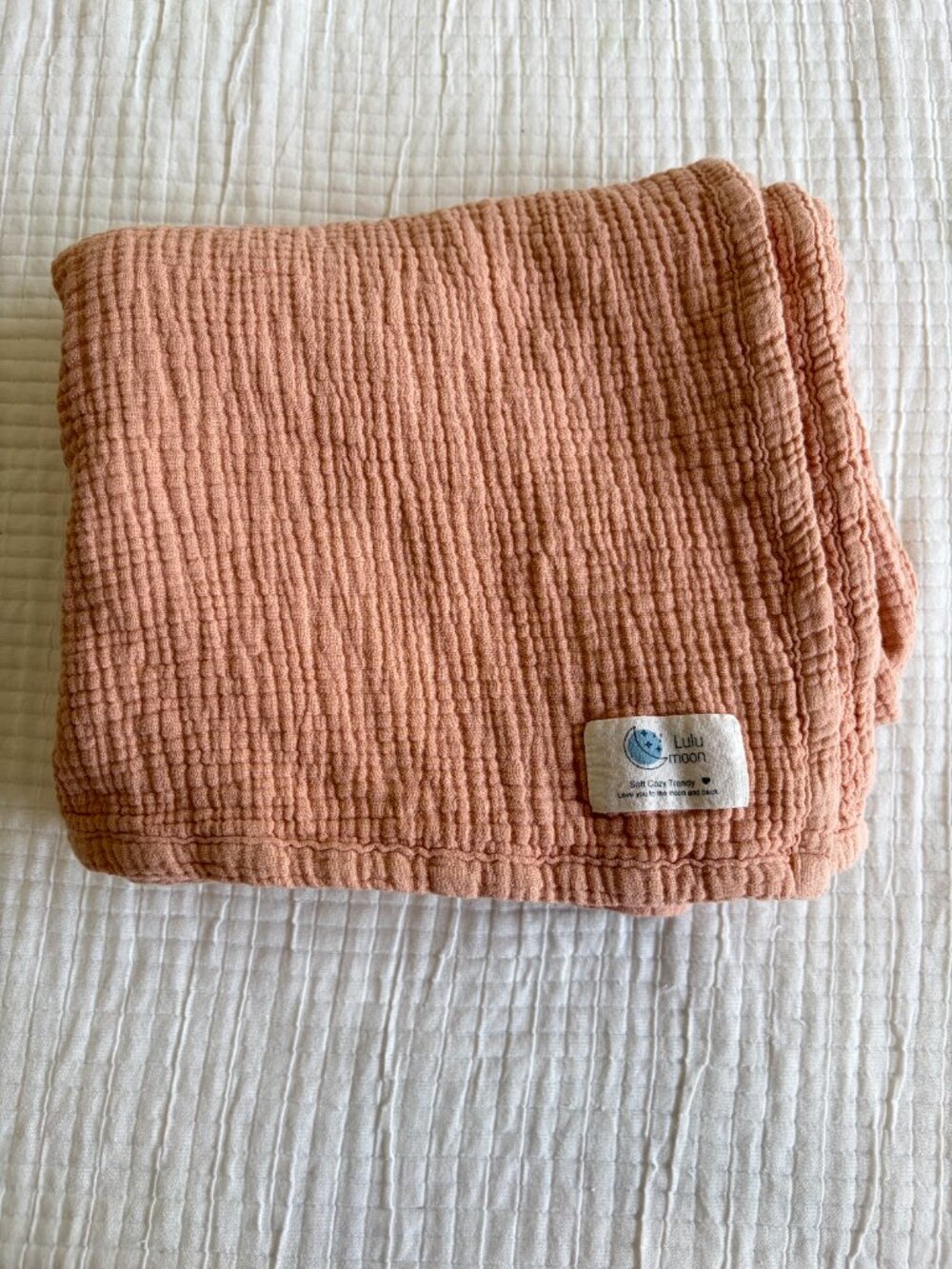Lulu Moon Orange Muslin Cotton Baby Swaddle Blanket Soft Gauze Nursery Lovey